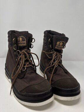 Hodgman Men's Size 12 Felt Sole Wading Boots Fly Fishing River Wade Brown Lace
